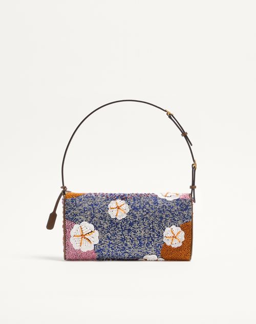 Valentino Garavani - Valentino Garavani Devain Small Embroidered Shoulder Bag - Multicolour - Woman - Shoulder Bags